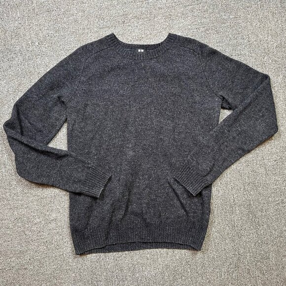 Uniqlo Mens Classic Crewneck Wool Nylon Blend Grey Sweater Size Medium - Picture 1 of 6
